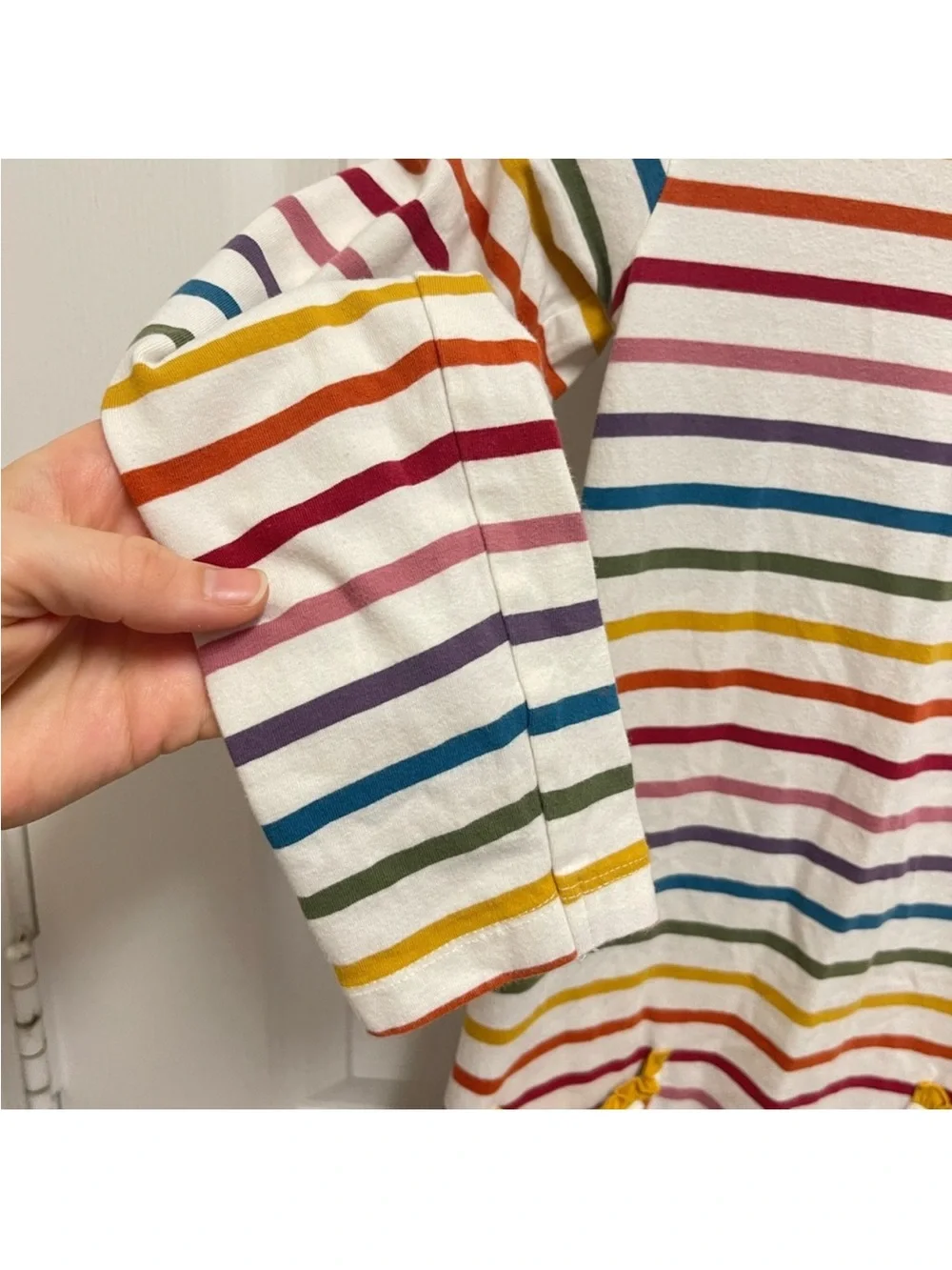 Ruffle Butts Girls Striped Long Sleeve Dress.  Sz Girls 8